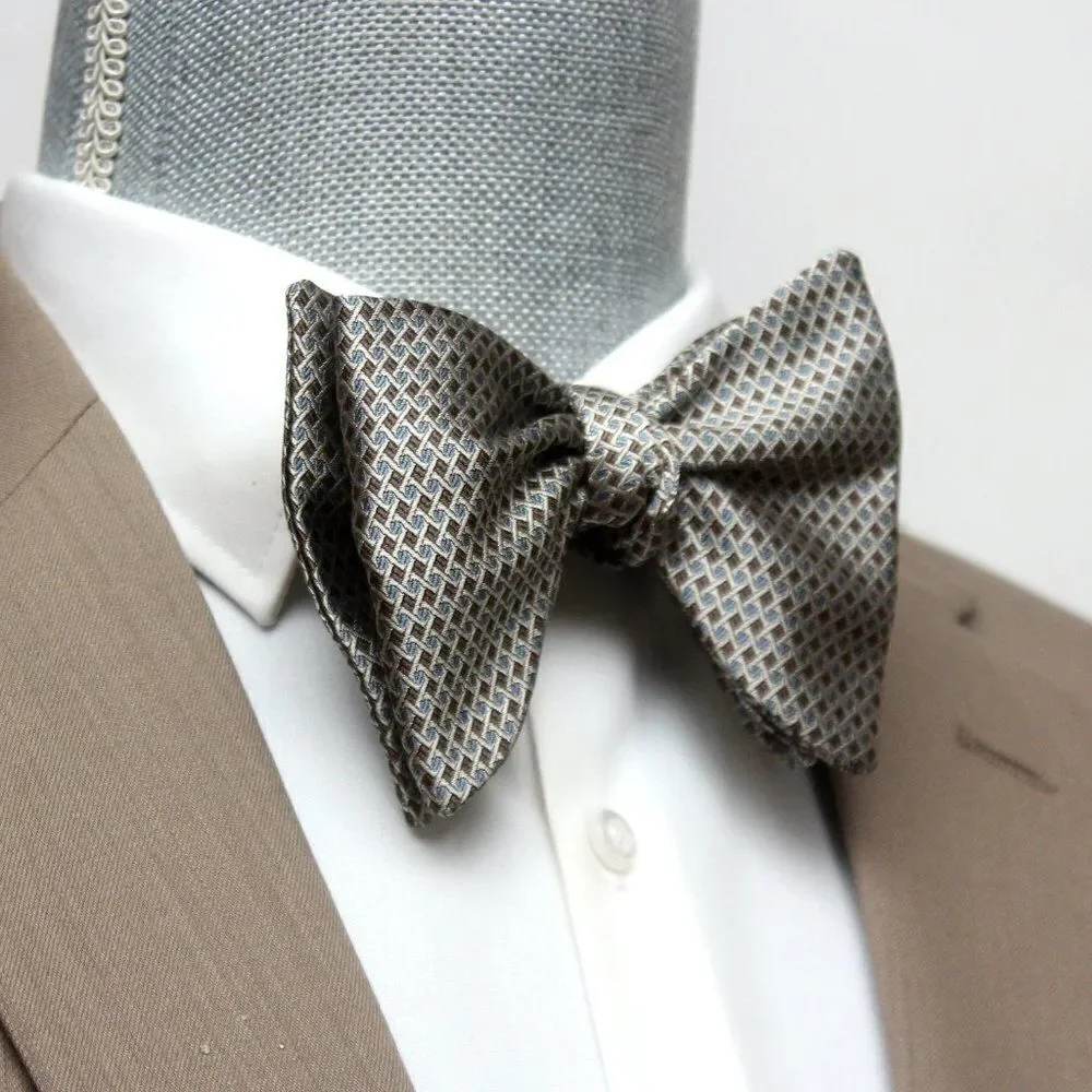 Men's Self‎ tied Bow Tie Big Butterfly Bow tie SR597 Small Ornament Brown Blue